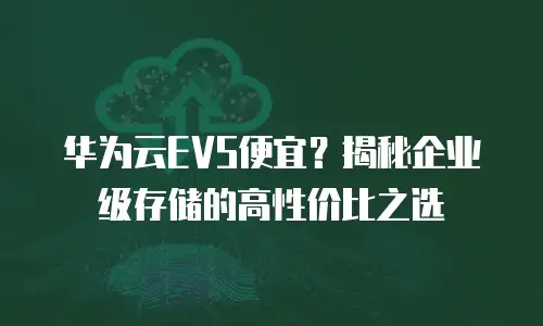 华为云EVS便宜？揭秘企业级存储的高性价比之选