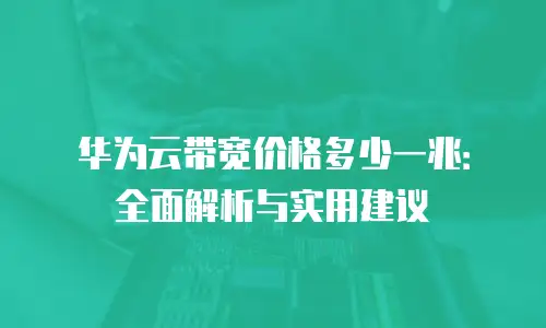 华为云带宽价格多少一兆：全面解析与实用建议
