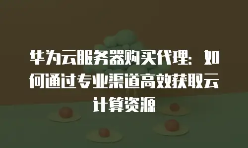 华为云服务器购买代理：如何通过专业渠道高效获取云计算资源
