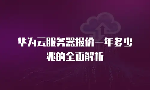 华为云服务器报价一年多少兆的全面解析