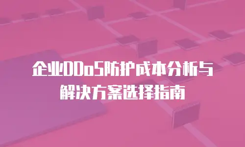 企业DDoS防护成本分析与解决方案选择指南