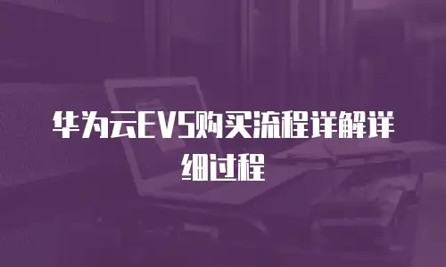 华为云EVS购买流程详解详细过程