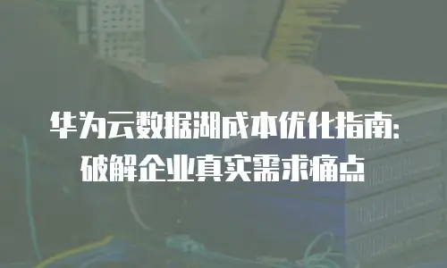 华为云数据湖成本优化指南：破解企业真实需求痛点