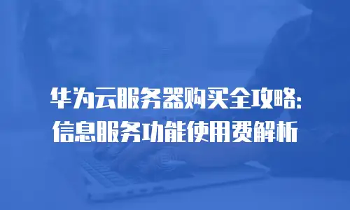 华为云服务器购买全攻略：信息服务功能使用费解析