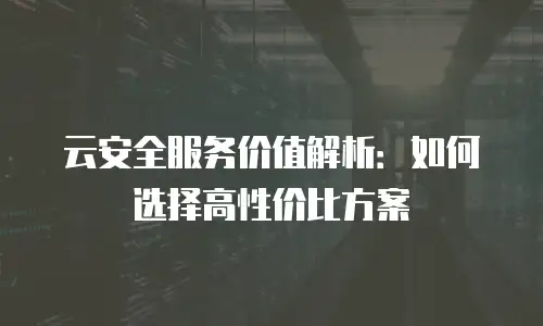 云安全服务价值解析：如何选择高性价比方案