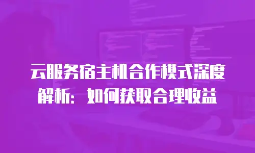 云服务宿主机合作模式深度解析：如何获取合理收益