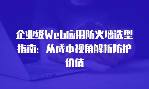 企业级Web应用防火墙选型指南：从成本视角解析防护价值