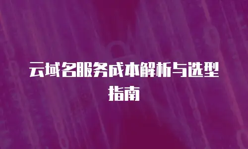 云域名服务成本解析与选型指南
