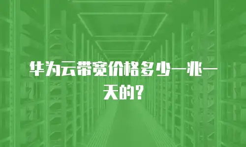 华为云带宽价格多少一兆一天的？