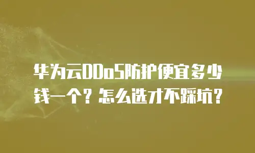 华为云DDoS防护便宜多少钱一个？怎么选才不踩坑？
