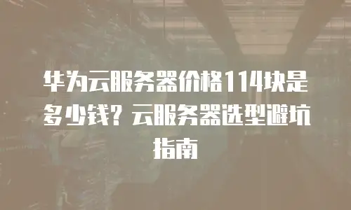 华为云服务器价格114块是多少钱？云服务器选型避坑指南