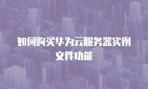 如何购买华为云服务器实例文件功能