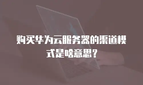 购买华为云服务器的渠道模式是啥意思？
