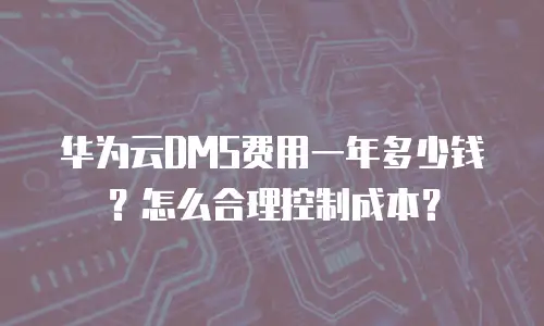 华为云DMS费用一年多少钱？怎么合理控制成本？
