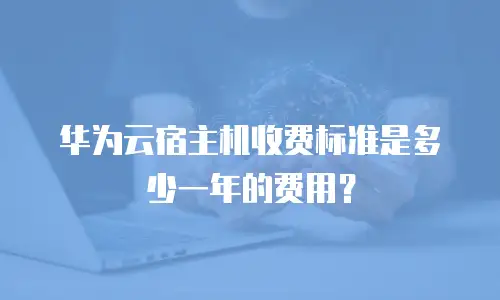 华为云宿主机收费标准是多少一年的费用？