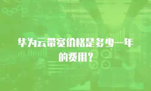 华为云带宽价格是多少一年的费用？