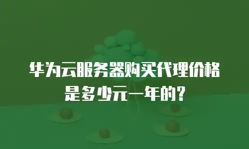 华为云服务器购买代理价格是多少元一年的？