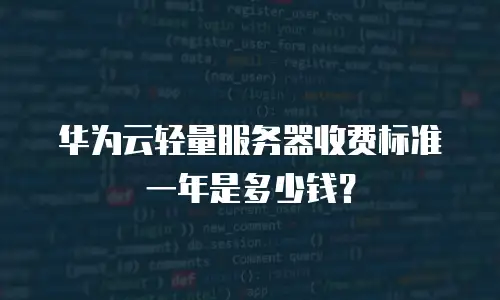 华为云轻量服务器收费标准一年是多少钱？