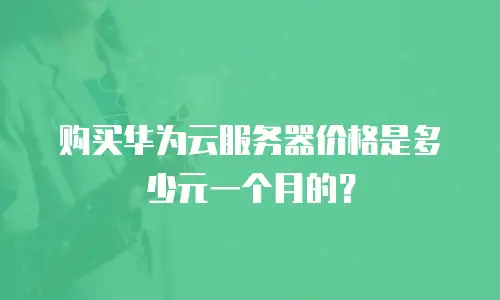 购买华为云服务器价格是多少元一个月的？