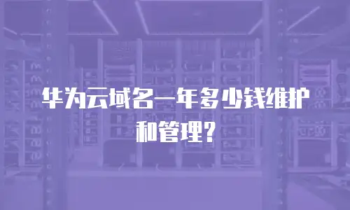 华为云域名一年多少钱维护和管理？
