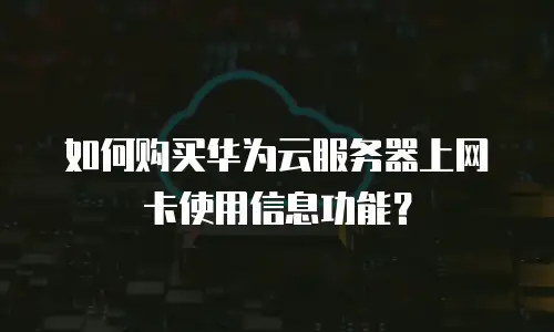 如何购买华为云服务器上网卡使用信息功能？