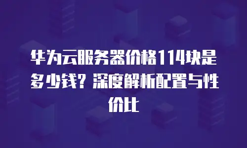 华为云服务器价格114块是多少钱？深度解析配置与性价比