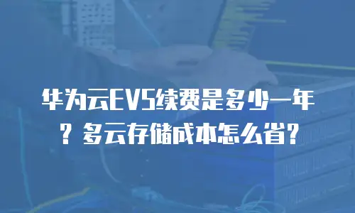 华为云EVS续费是多少一年？多云存储成本怎么省？