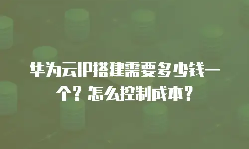 华为云IP搭建需要多少钱一个？怎么控制成本？