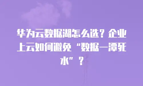 华为云数据湖怎么选？企业上云如何避免&ldquo;数据一潭死水&rdquo;？
