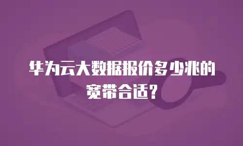 华为云大数据报价多少兆的宽带合适？