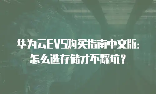 华为云EVS购买指南中文版：怎么选存储才不踩坑？