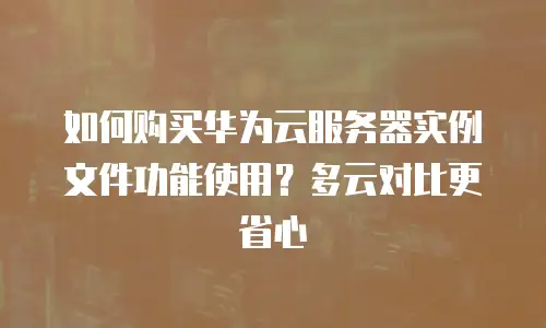 如何购买华为云服务器实例文件功能使用？多云对比更省心