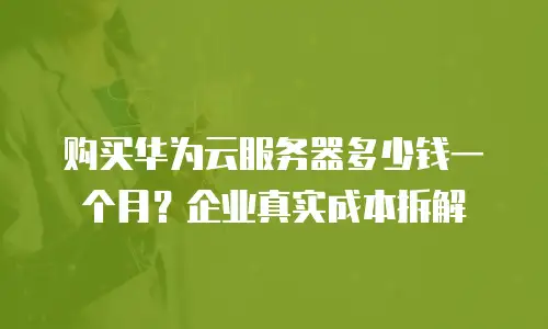 购买华为云服务器多少钱一个月？企业真实成本拆解