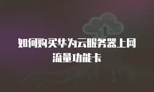 如何购买华为云服务器上网流量功能卡