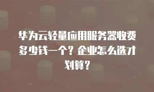华为云轻量应用服务器收费多少钱一个？企业怎么选才划算？