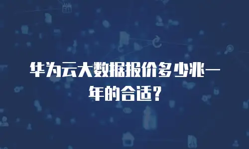 华为云大数据报价多少兆一年的合适？