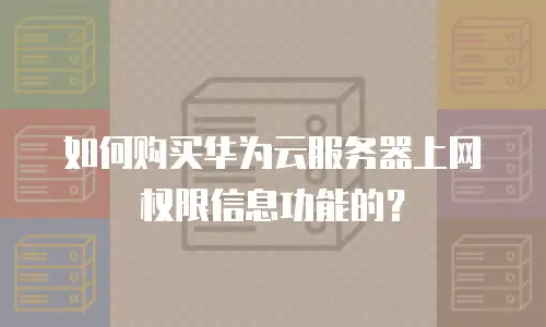 如何购买华为云服务器上网权限信息功能的？
