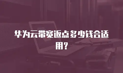 华为云带宽返点多少钱合适用？