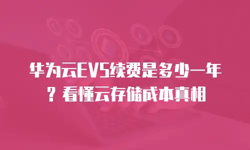 华为云EVS续费是多少一年？看懂云存储成本真相