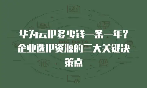 华为云IP多少钱一条一年？企业选IP资源的三大关键决策点