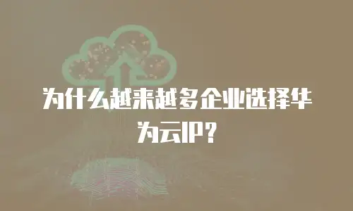 为什么越来越多企业选择华为云IP？