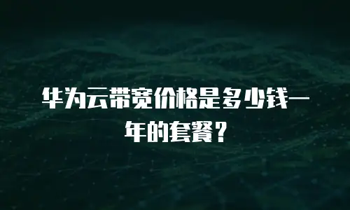 华为云带宽价格是多少钱一年的套餐？
