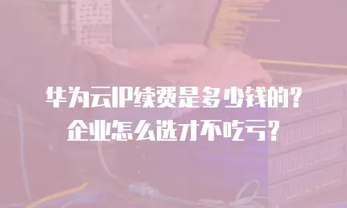 华为云IP续费是多少钱的？企业怎么选才不吃亏？