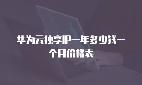 华为云独享IP一年多少钱一个月价格表