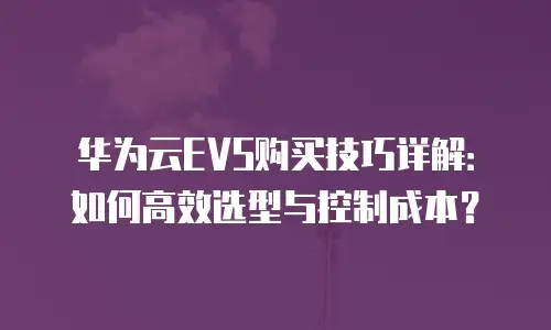 华为云EVS购买技巧详解：如何高效选型与控制成本？