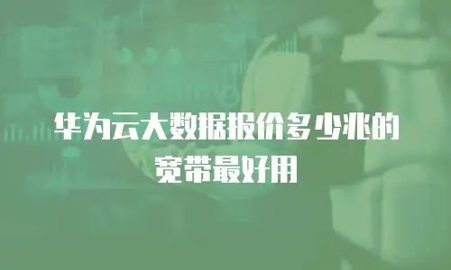 华为云大数据报价多少兆的宽带最好用