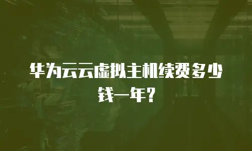 华为云云虚拟主机续费多少钱一年？