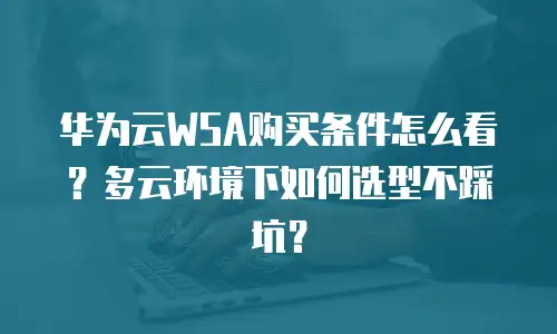 华为云WSA购买条件怎么看？多云环境下如何选型不踩坑？