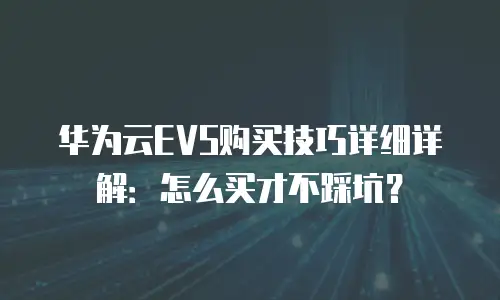 华为云EVS购买技巧详细详解：怎么买才不踩坑？