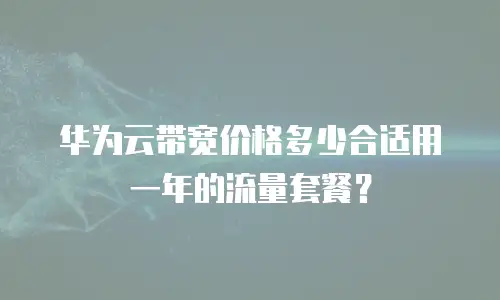 华为云带宽价格多少合适用一年的流量套餐？